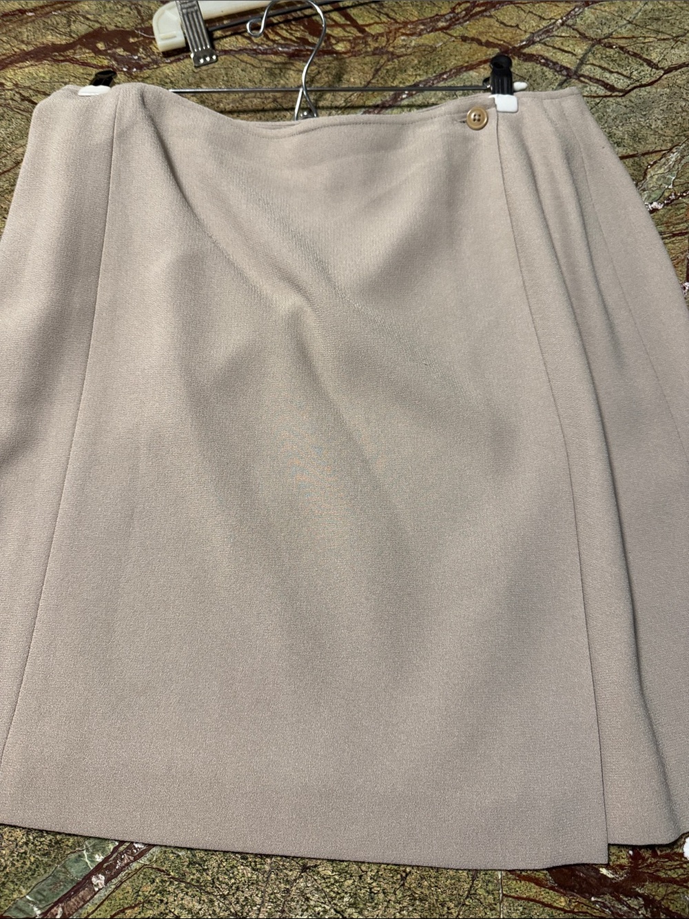 Preview Collection Beige Mini Skirt with Side Button Detail